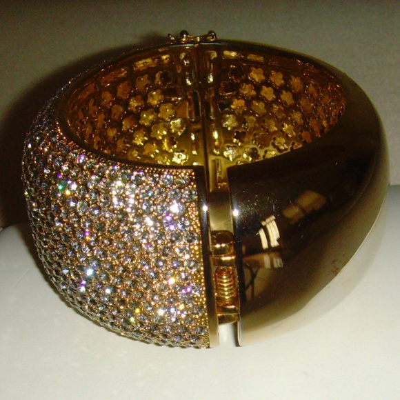 Joan Boyce Gold-Tone and Clear R/S Bracelet - Picture 5 of 12